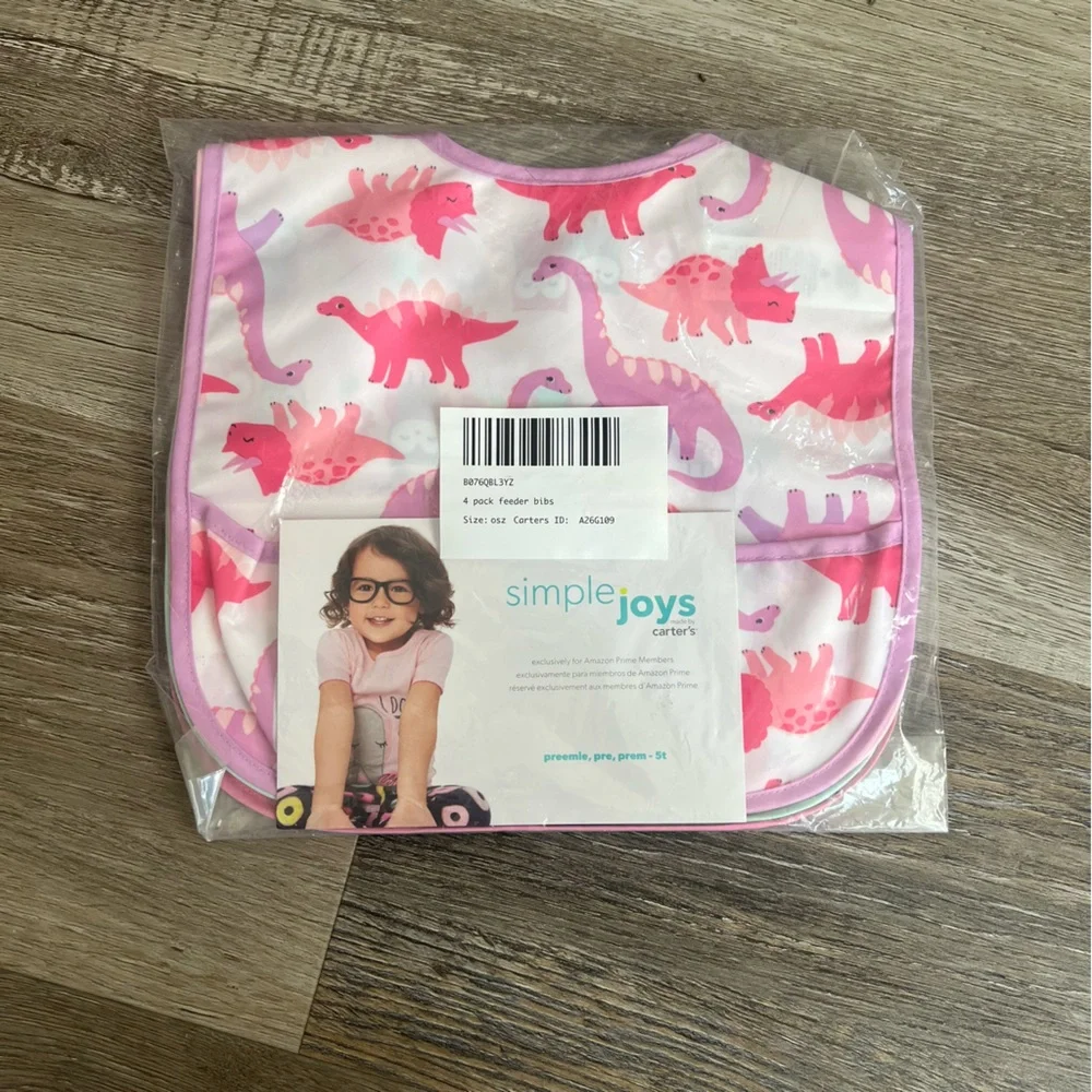 NWT Simple Joys by Carter’s 4 Pack Feeder Bibs